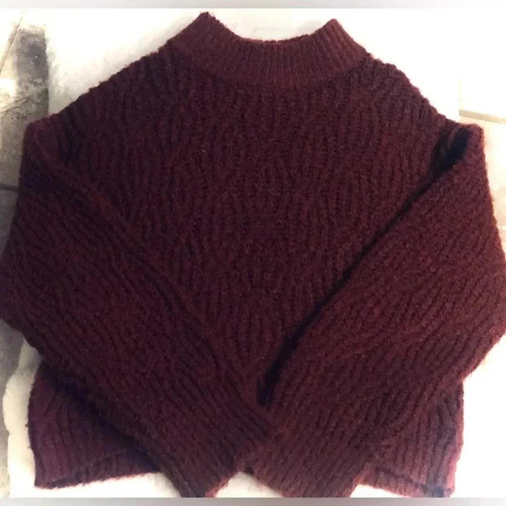 Chelsea & Violet Girls Knit Turtleneck Pullover Sweater Size XL color Plum